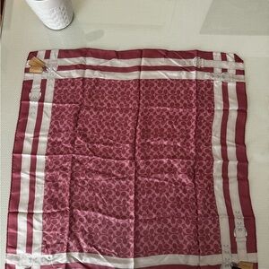 Coach Pink and Cream Silk Scarf